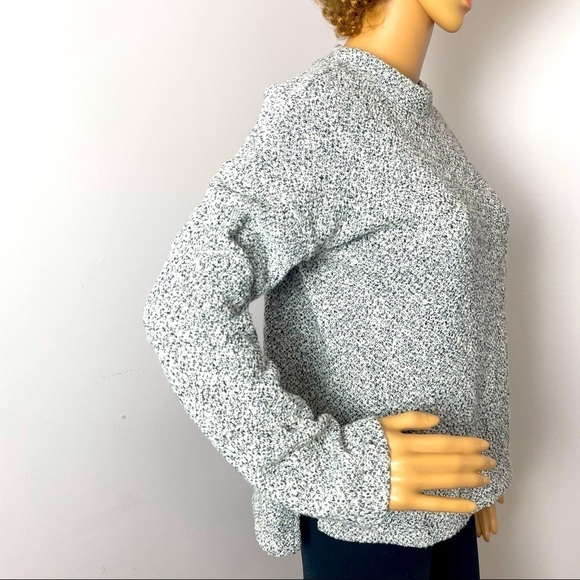 Madewell Tunic Sweater Mock Turtleneck High/Low Oversized  Black, White Size XS - Picture 2 of 8